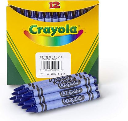Crayola Crayons, Blue, Single Color Crayon Refill, 12 Count Bulk Crayons, School Supplies
