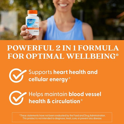 Doctor's Best CoQ10 100 mg + Nattokinase 2,000 FU, Vegan, 60 Veg Capsules