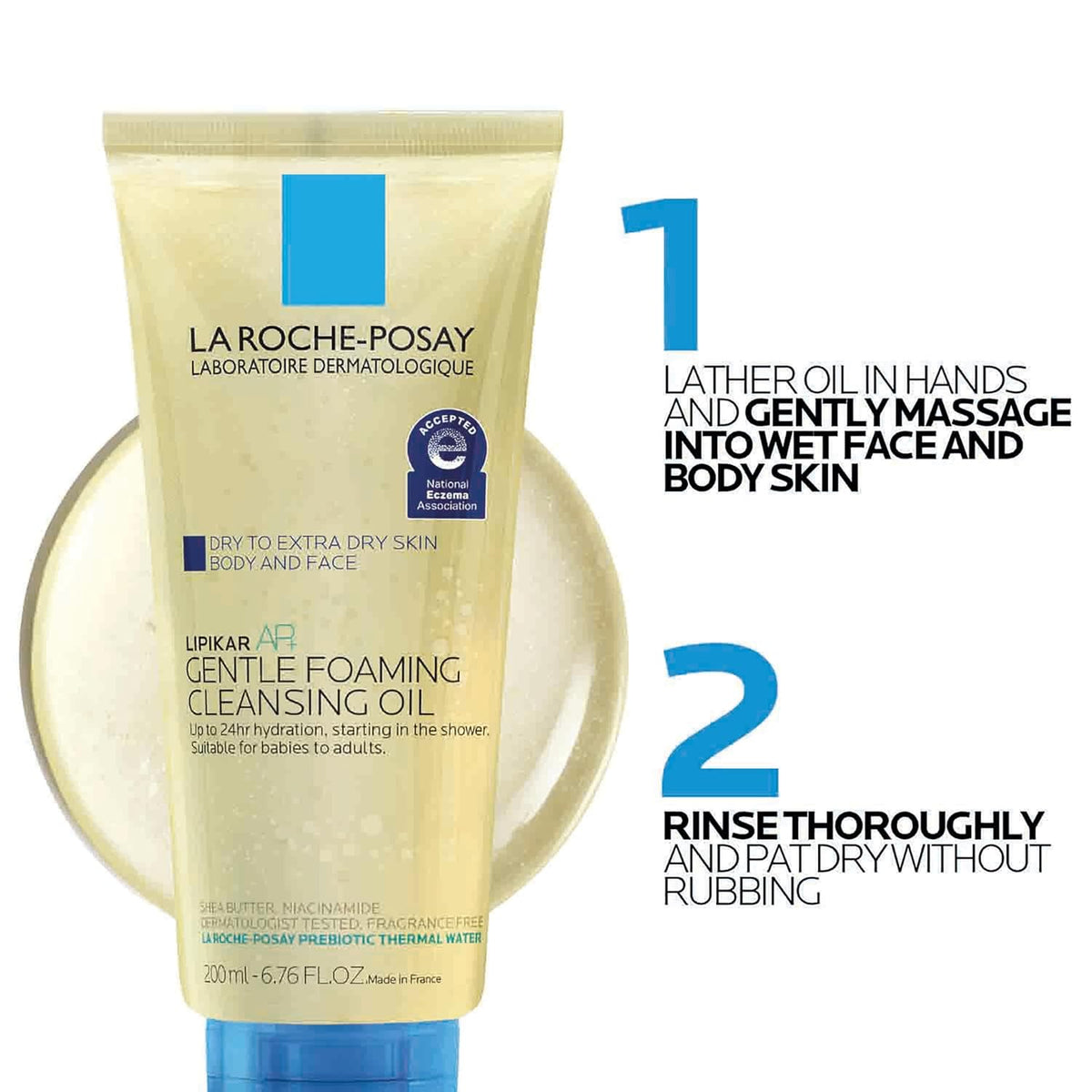La Roche-Posay Lipikar AP+ Gentle Foaming Cleansing Oil, with Shea Butter