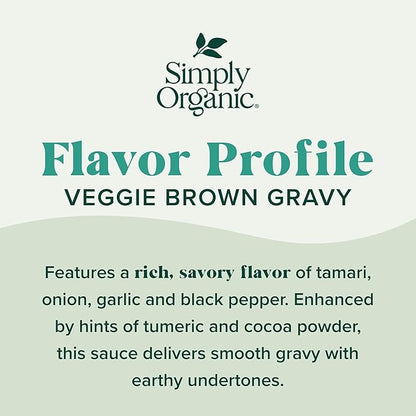 Simply Organic Vegetarian Brown Gravy Mix - Certified Organic, Vegan, Kosher | 1 Ounce (Pack of 12)