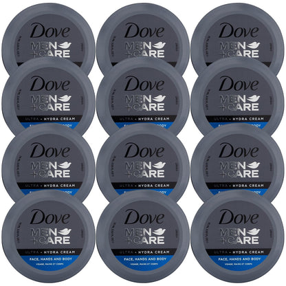 Dove Men+Care Ultra Hydra Cream Lotion, 3-in-1 Advanced Skin Care for Men, Face Cream, Hand & Body Lotion for Dry Skin, 2.53 Fl Oz (Pack of 12)