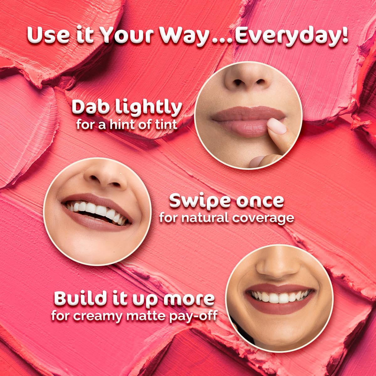 MAMAEARTH Creamy Matte Lipstick with Murumuru Butter & Vitamin E, 4.2g | Creamy matte lipstick formulated with Murumuru Butter and Vitamin E.