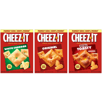 Cheez-It Cheese Crackers, Baked Snack Crackers, Lunch Snacks, Family Size, Variety Pack,(Pack of 6)