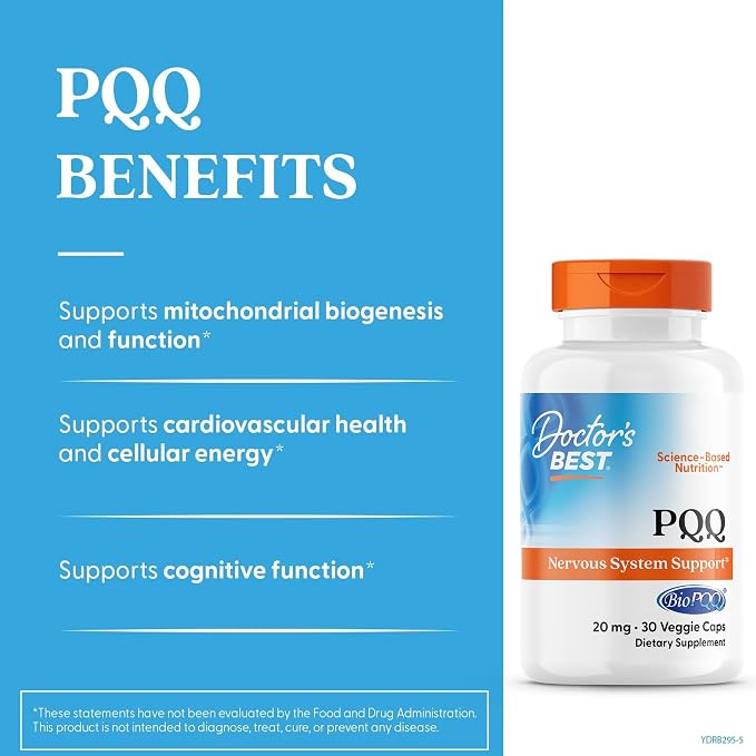 Doctor's Best PQQ with BioPQQ Supplement 20 mg, Gluten Free, 30 Veg Caps