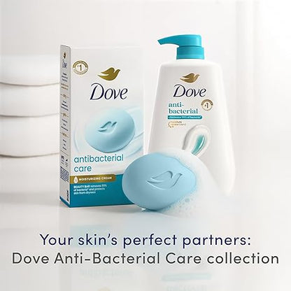 Dove Antibacterial Care Beauty Bar Soap 6 Count, Moisturizing Cleanser, 3.75 oz I Antibacterial beauty bar with ¼ moisturizing cream that removes 99% of bacteria while protecting skin from dryness