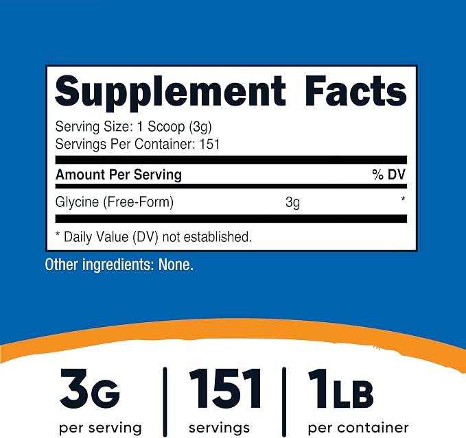 Nutricost Glycine Powder 1lb - Non-GMO, Gluten Free