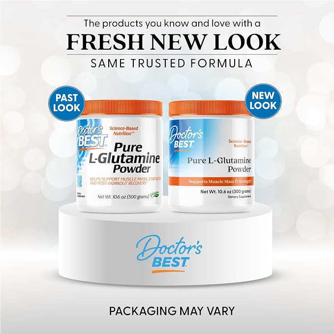 Doctors Best Pure L Glutamine Powder Supplement for Men & Women, 10.6 oz