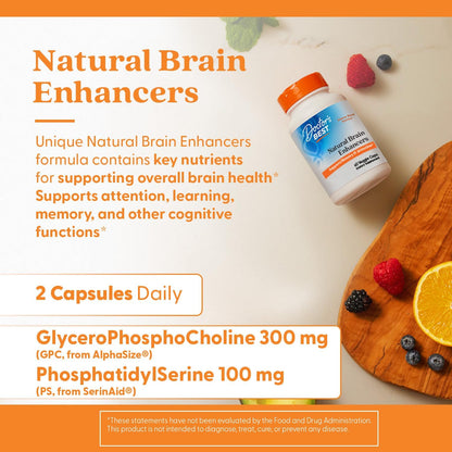 Doctor's BEST Natural Brain Enhancers, Gluten Free, 60 Ct Veg Caps