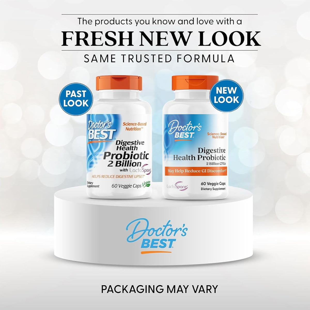 Doctor's BEST Digestive Health Probiotic, for Men & Women, 60 Veg Caps