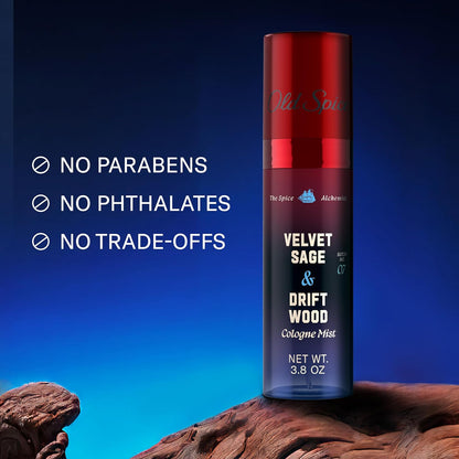Old Spice Cologne Mist for Men, The Spice Alchemist Collection, 24/7 Cologne Infused Scent, No Trade Off Formula, Free of Parabens & Phthalates, Velvet Sage + Driftwood Scent, 3.8 oz