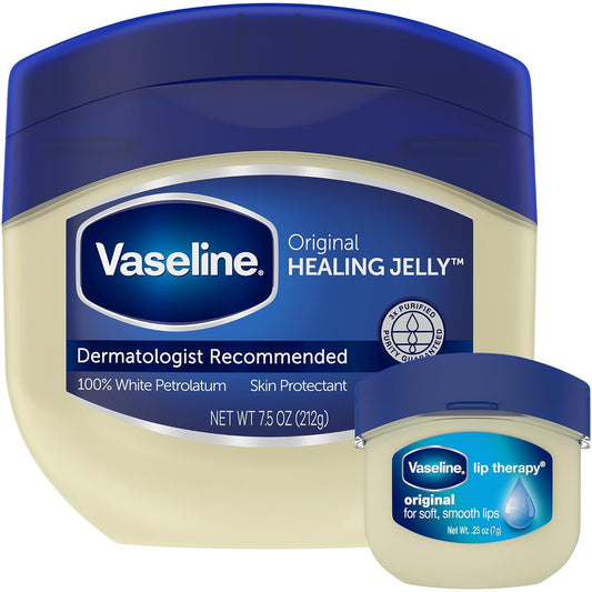 Vaseline Original Healing Jelly, Skin Protectant with 100% White Petrolatum + Lip Therapy for Soft, Smooth Lips