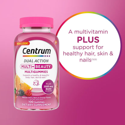 Centrum MultiGummies, Multi + Beauty, 100 Count