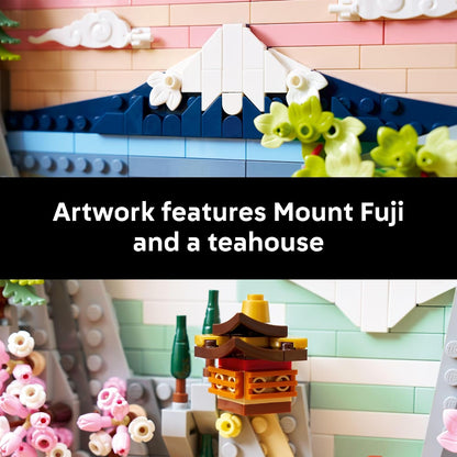 LEGO Art Japanese Cherry Blossom Landscape Building Set for Adults - Room Decoration & Gift for Women & Men, Ages 18+ - Framed Wall Decor, Stand or Hang to Display - 31218