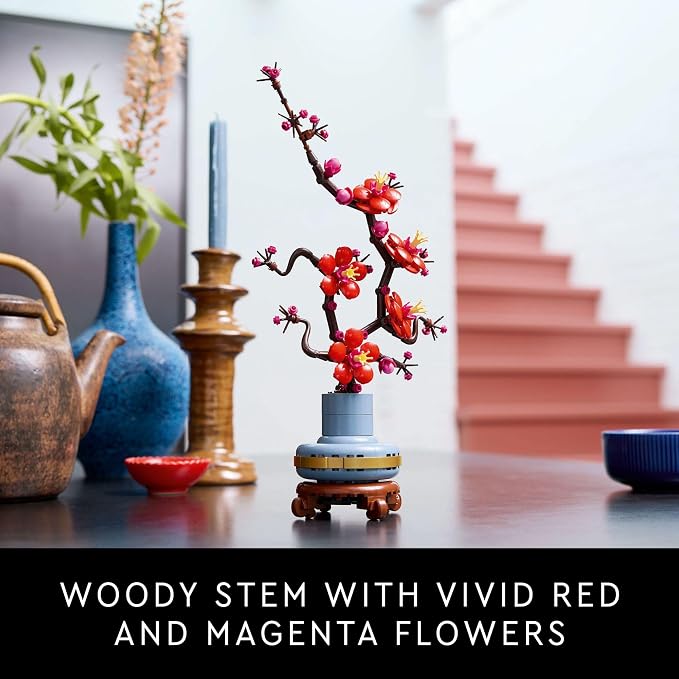 LEGO Botanicals Plum Blossom Building Sets for Adults - Artificial Flower for Dinner Table Centerpiece, Living Room Home Decor, Ages 18+ - DIY Craft Kits - Gift for Birthdays - 10369