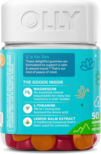 OLLY Kids Chillax, for a Calm and Relaxed Mood,* Magnesium - 50 Count