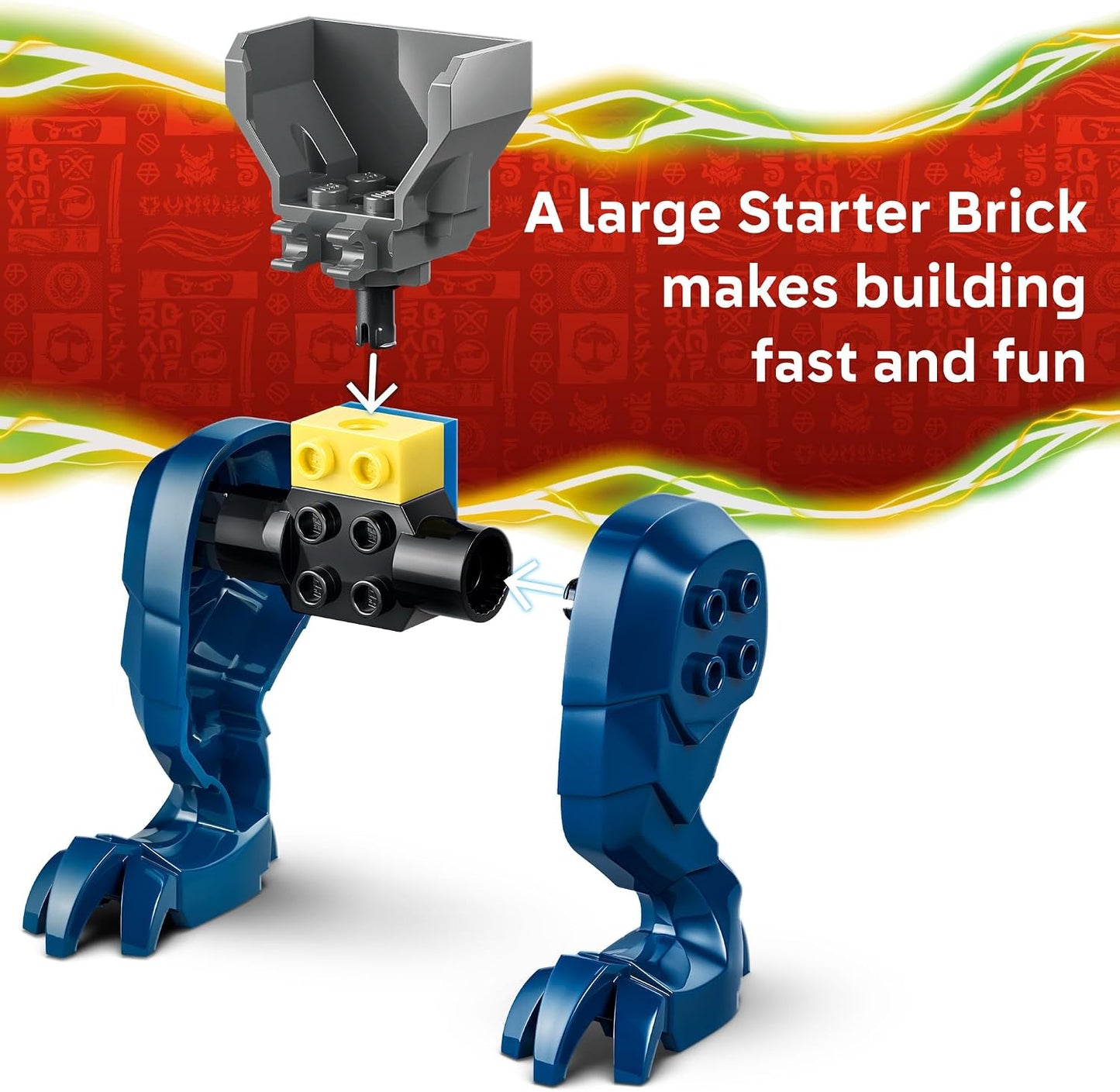 LEGO NINJAGO Jay's Dragon Mech Fight Building Toy - Pretend Play Set for Boys & Girls, Ages 4+ - Includes 2 Minifigures - Gifts for Birthdays - 71853