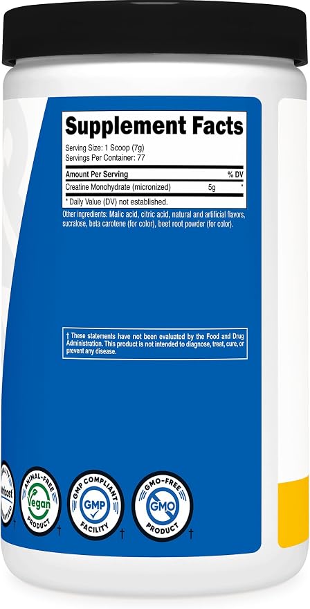 Nutricost Creatine Monohydrate Powder (Pineapple Mango, 500G), Micronized