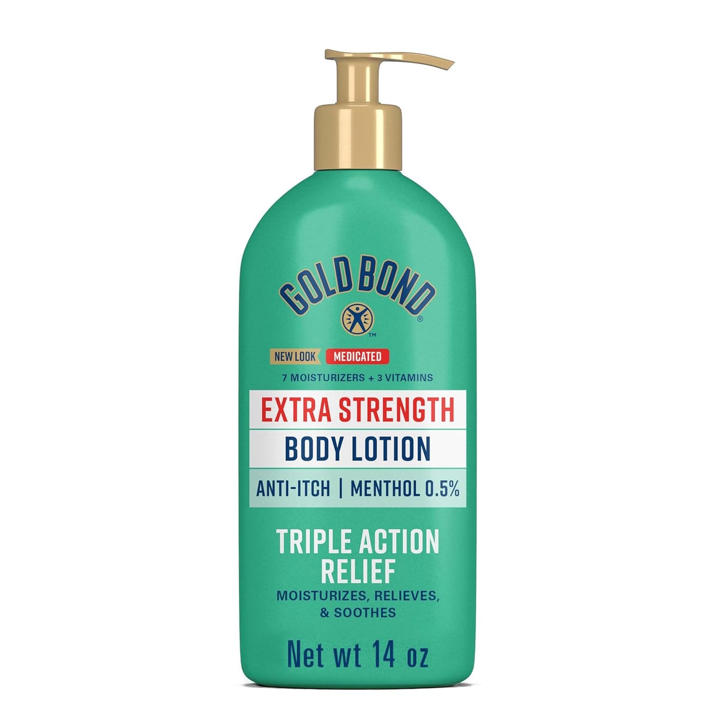Gold Bond Medicated Extra Strength Body Lotion, 14 oz Lotion | Hydrating lotion - moisturizes, relieves & soothes, itch relief lotion, medicated body lotion, Menthol 0.5%