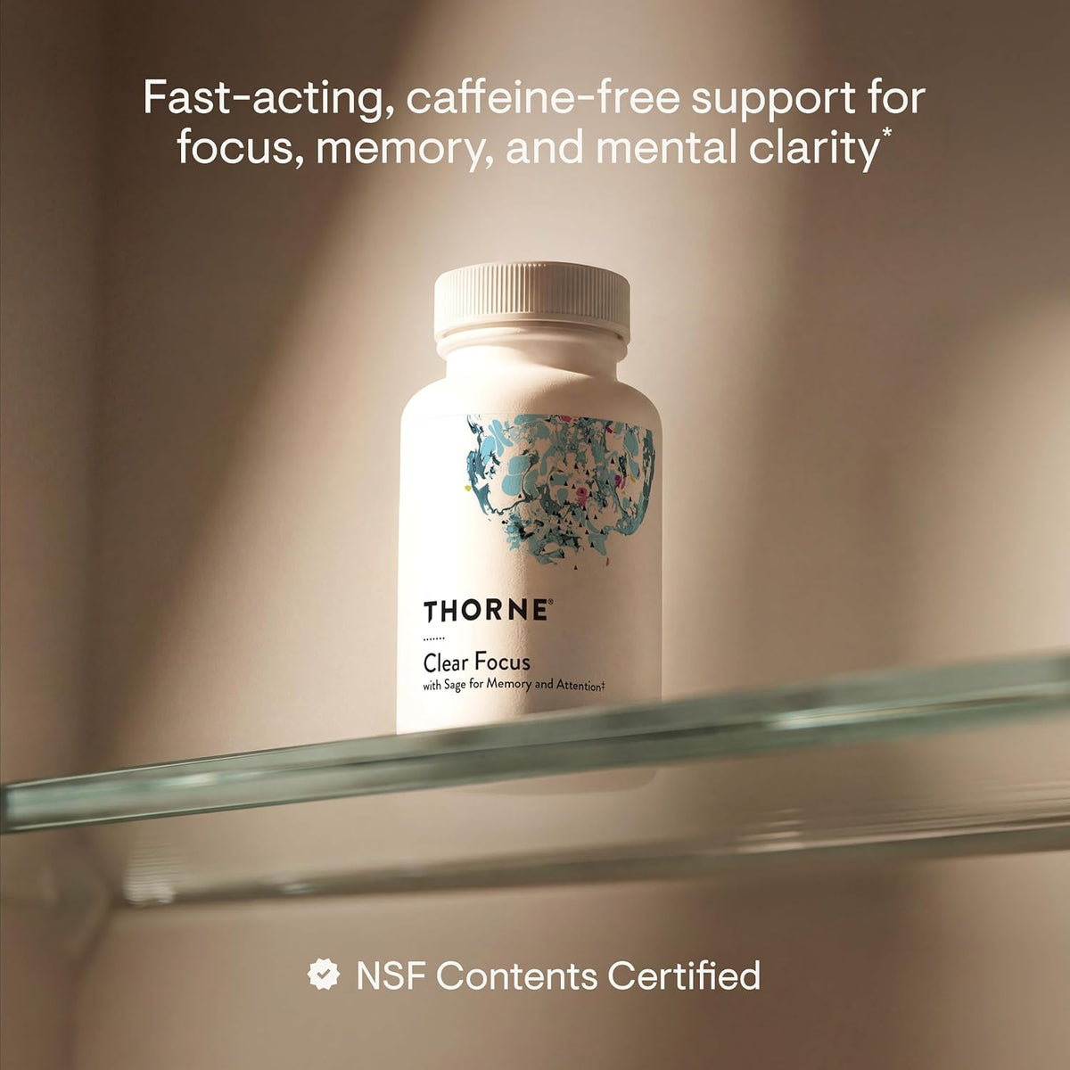 THORNE Clear Focus, Caffeine-Free Nootropic Supplement, 60 Capsules
