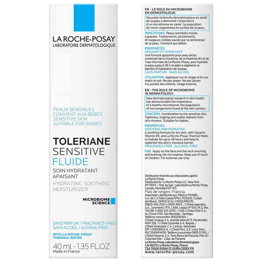 La Roche-Posay Toleriane Sensitive Fluide Face Moisturizer, with Glycerin