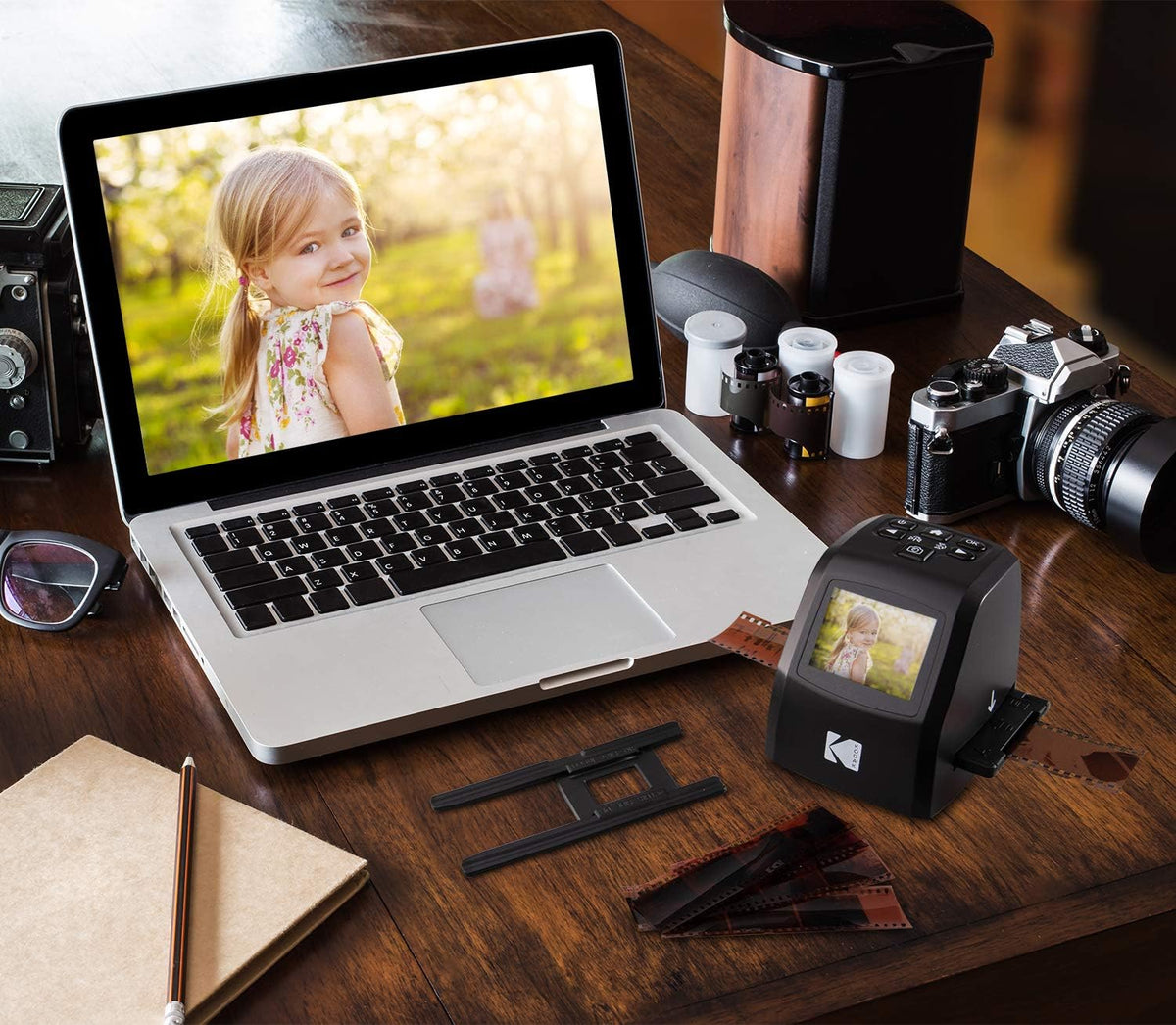 KODAK Mini Digital Film & Slide Scanner, 35mm, 126, 110, Super 8, 2.4" LCD