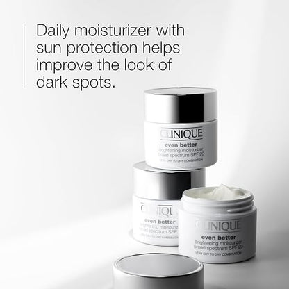 Clinique Even Better Brightening Daily Oil Free Moisturizer SPF 20 For Very Dry to Dry Combination Skin Types | Hydrating + Dark Spot Reducing, 1.7 Fl Oz