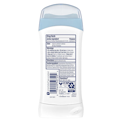Dove Invisible Solid Antiperspirant Deodorant Stick 2 Count Powder, for Women, For All Day Underarm Sweat & Odor Protection 2.6 oz