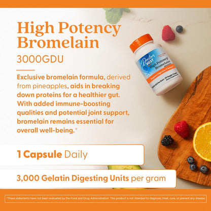 Doctor's Best Bromelain Supplement 500 mg, for Men & Women, 90 Veg Caps