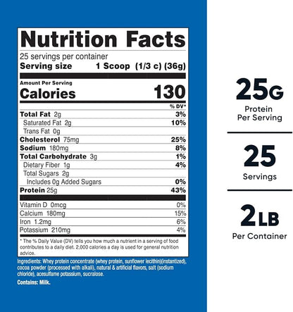 Nutricost Whey Protein Concentrate (Chocolate) 2LBS - Gluten Free & Non-GMO