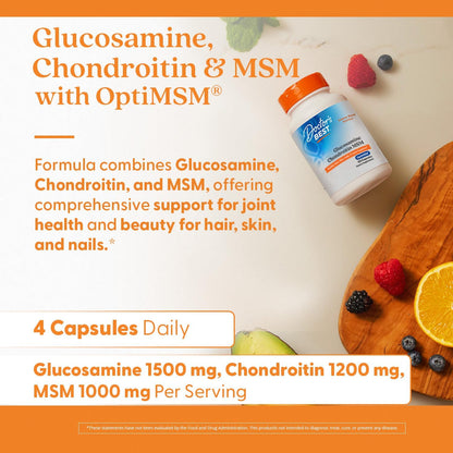 Doctor's BEST Glucosamine Chondroitin MSM, Non GMO, 120 Capsules