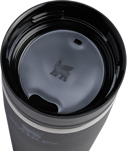 STANLEY Cafe To Go Travel Mug 20 oz | Leakproof Two-Part Drink Through Lid | Tumbler Cup for Coffee, Tea and Drinks | Insulated Stainless Steel Coffee Mug | BPA-Free | Black 2.0