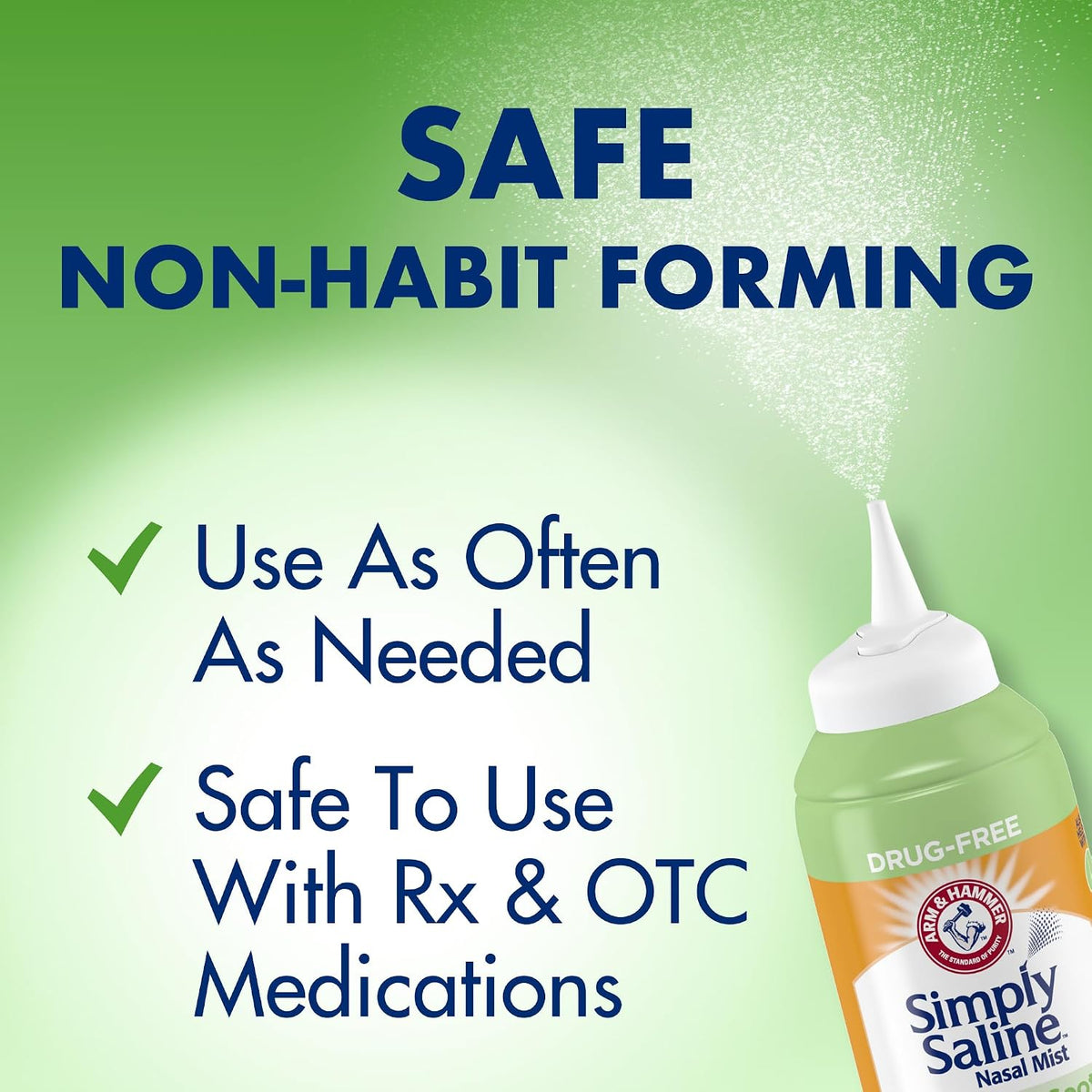 Arm & Hammer Simply Saline Moisturize & Soothe Nasal Mist, 4.6 oz, 3-Pack
