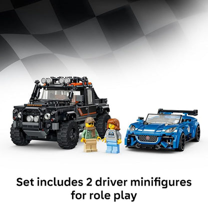 LEGO Speed Champions Jaguar Project 7 & Land Rover Defender 77264 | Building Toy for Boys & Girls, Ages 10+, Detailed Toy Cars for Kids, Play or Display Model, 740 pieces, Gift for Birthdays