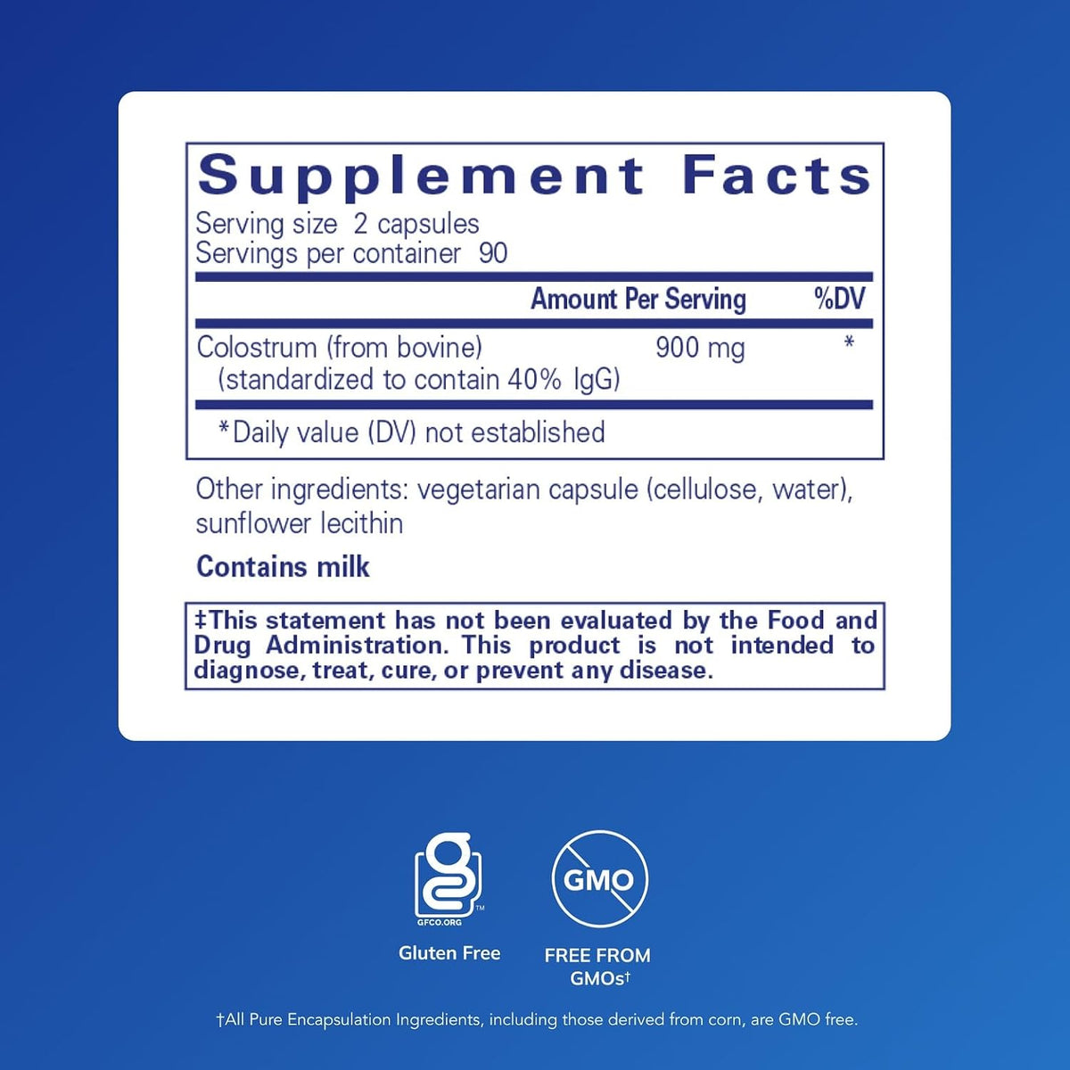 Pure Encapsulations Colostrum, 180 Capsules
