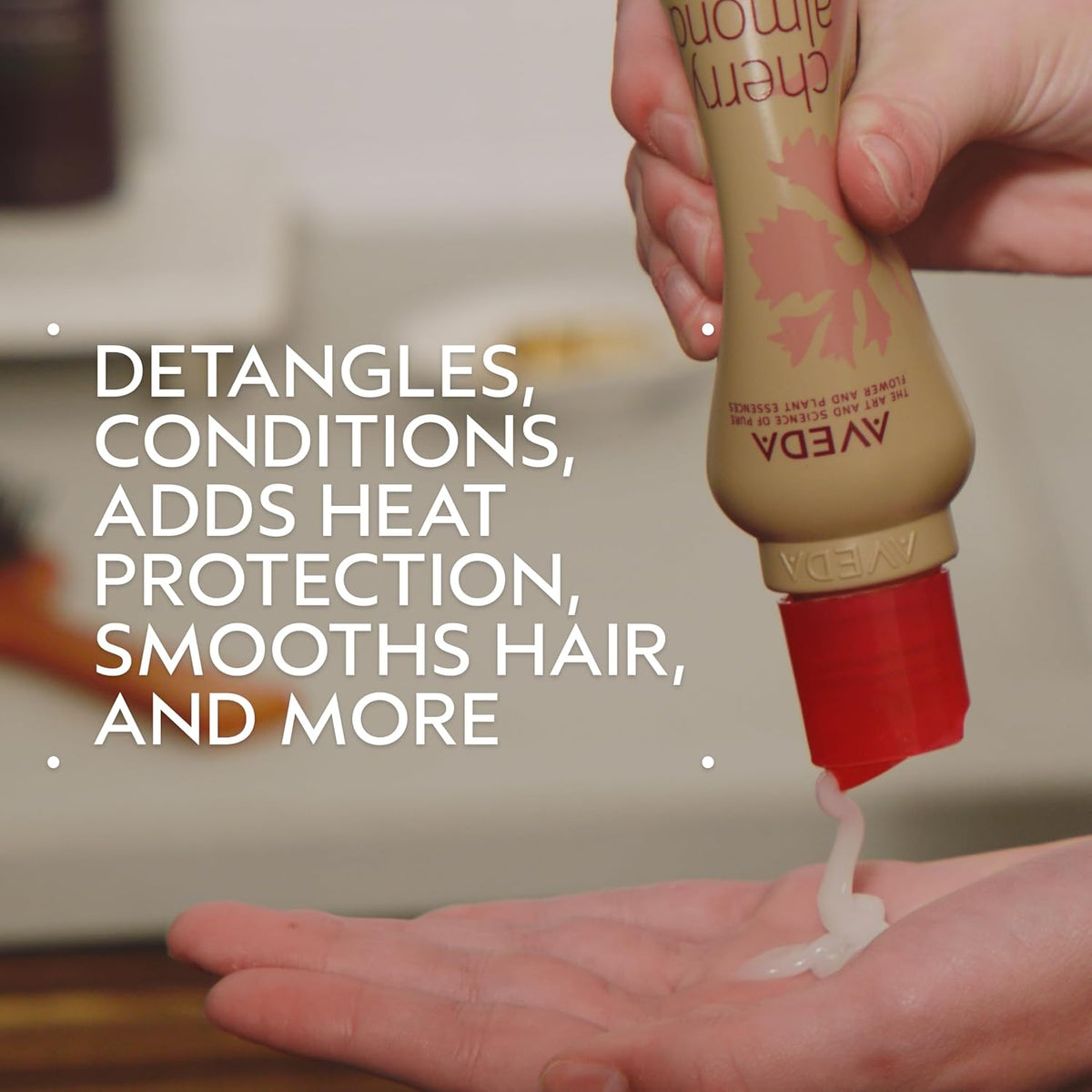 Aveda Cherry Almond Softening Leave-In Conditioner | for Normal to Dry Hair | Detangles, Heat Protection, Controls Frizz | 99% Naturally Derived*| Iconic Aroma of Tonka, Orange, Ylang Ylang, 6.7 Fl Oz