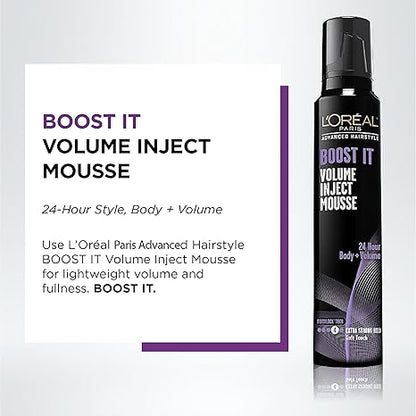 L'Oreal Paris Hair Care Advanced Hairstyle Boost It Volume Inject Mousse, 8.3 Ounce