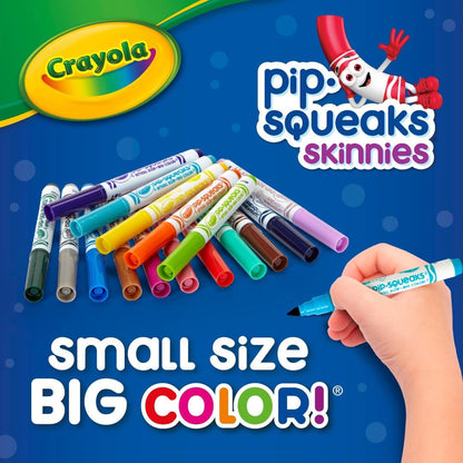 Crayola Pip-Squeaks Skinnies Washable Markers (64ct), Mini Markers for Kids, Coloring Markers, Craft Supplies, Kids Holiday Gift, 3+