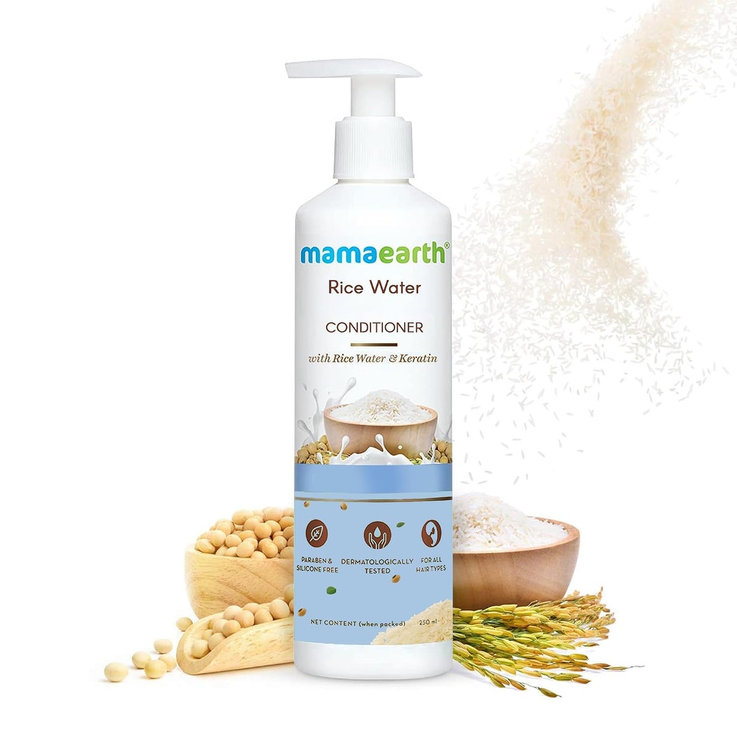 MAMAEARTH Rice Water Conditioner with Rice Water & Keratin | 8.45 Fl Oz (250ml)