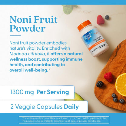Doctor's Best Noni Fruit Powder Supplement, Non GMO, Vegan, 120 Veg Caps