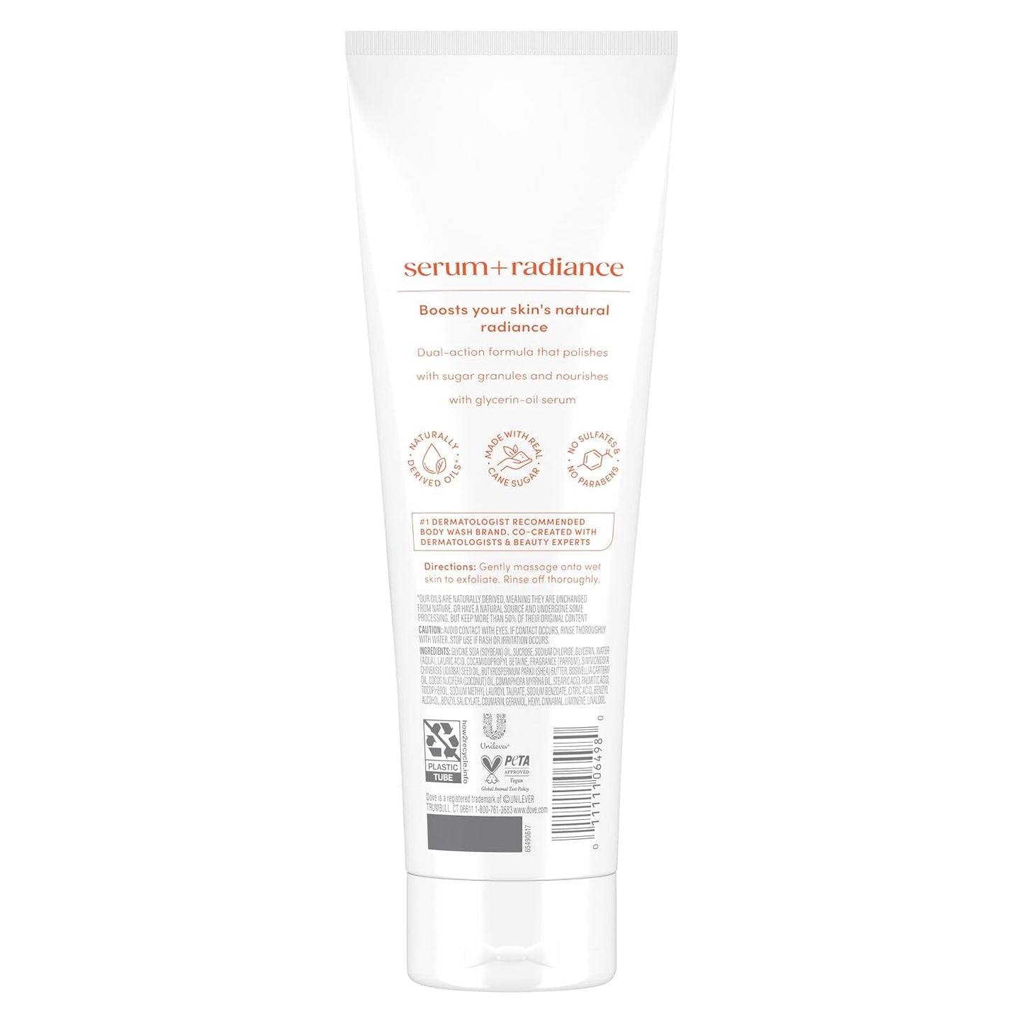 Dove Serum + Radiance Body Scrub with 30% Glycerin‑Oil Serum & Golden Jojoba for Smooth, Radiant Skin 8.5 OZ