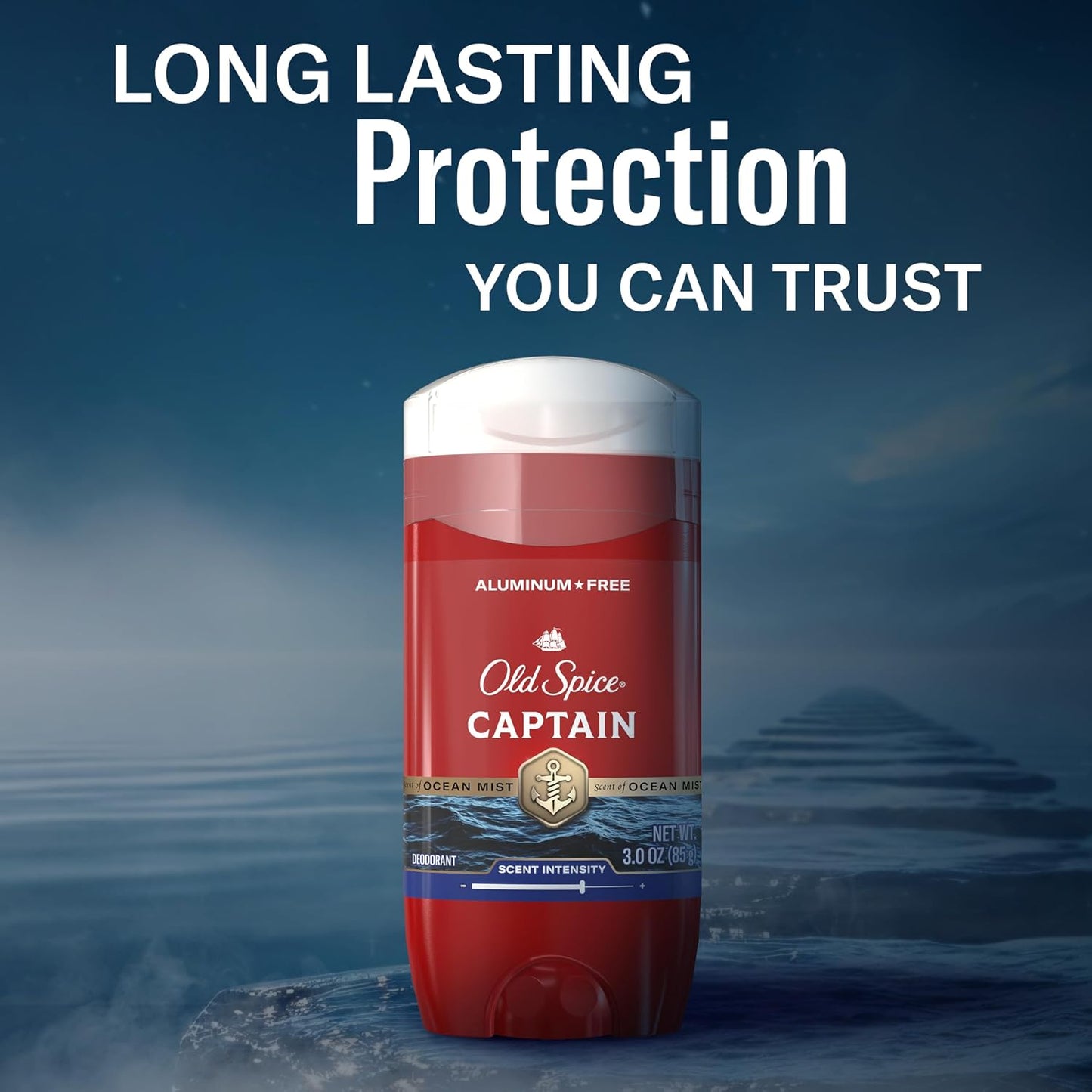 Old Spice Aluminum Free Deodorant for Men, 24/7 Odor Protection, 24/7 Freshness & Lasting Scent, Captain with Bergamot Scent, 3.0 oz