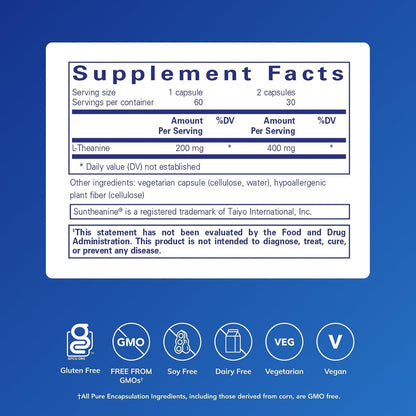 Pure Encapsulations L-Theanine, 60 Capsules