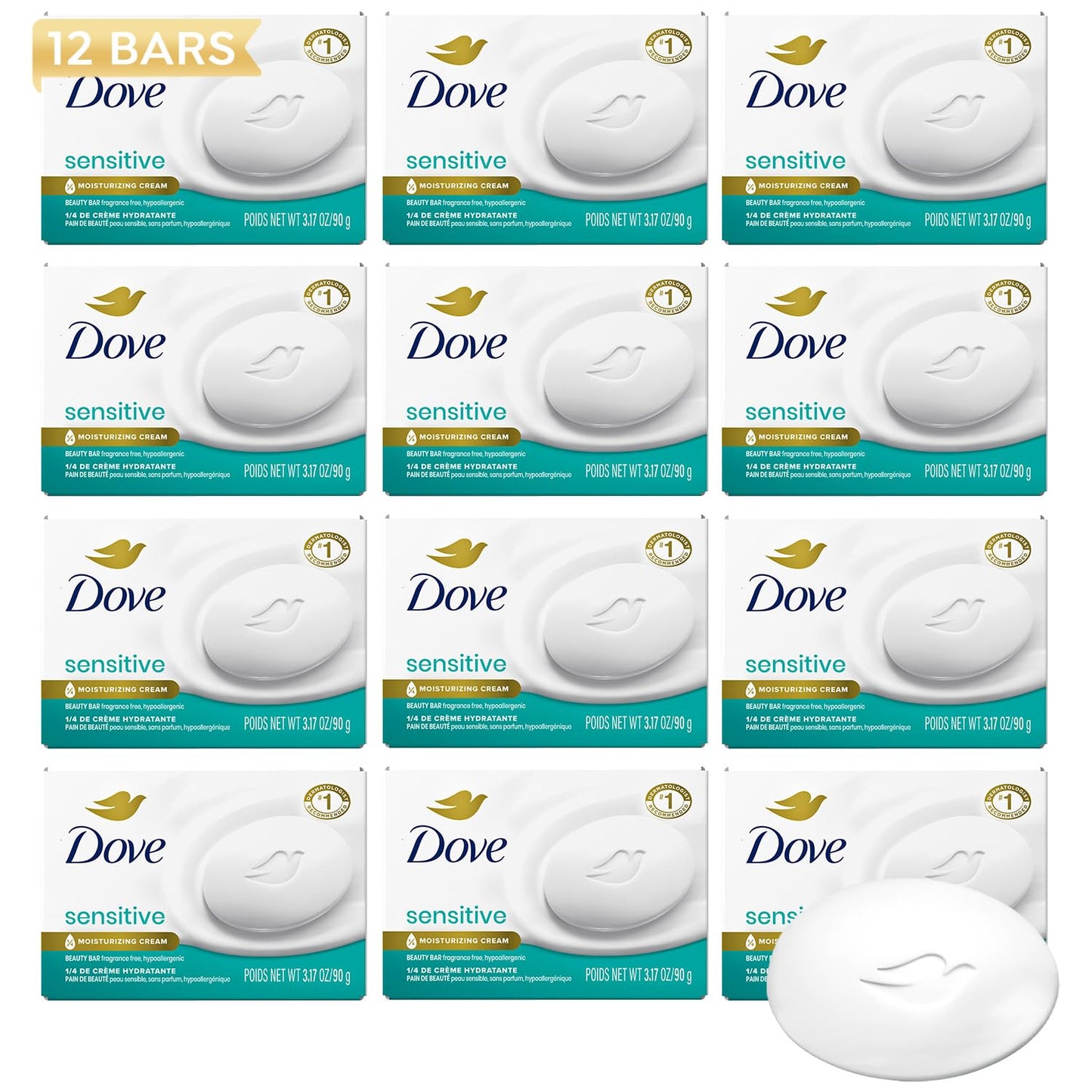Dove White Cream Bar 4.75 Oz / 135 Gr (Pack of 12)