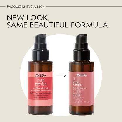 Aveda Nutriplenish Multi-Use Hair Oil | Pre-Shampoo Treatment, Styling, Overnight Oil, Leave-In Treatment | Hydrating Hair Oil | 100% Naturally Derived*, 1 Fl Oz