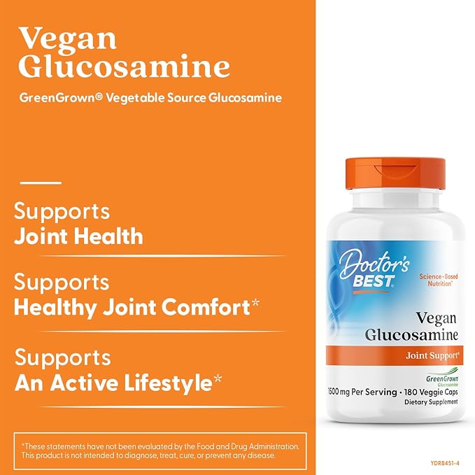 Doctor's Best Vegan Glucosamine Supplement, for Men & Women, 180 Veg Caps