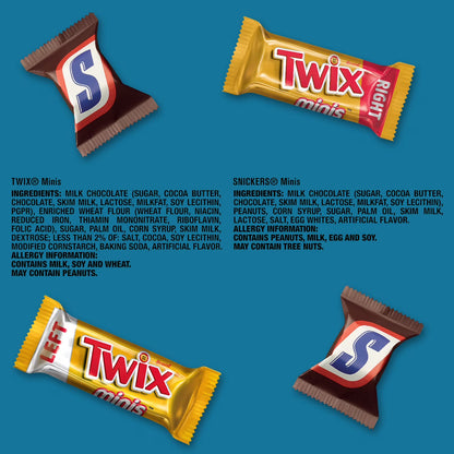 Snickers & Twix Minis Milk Chocolate Bars Variety pack, Party Size - 23.19 oz Bulk Bag