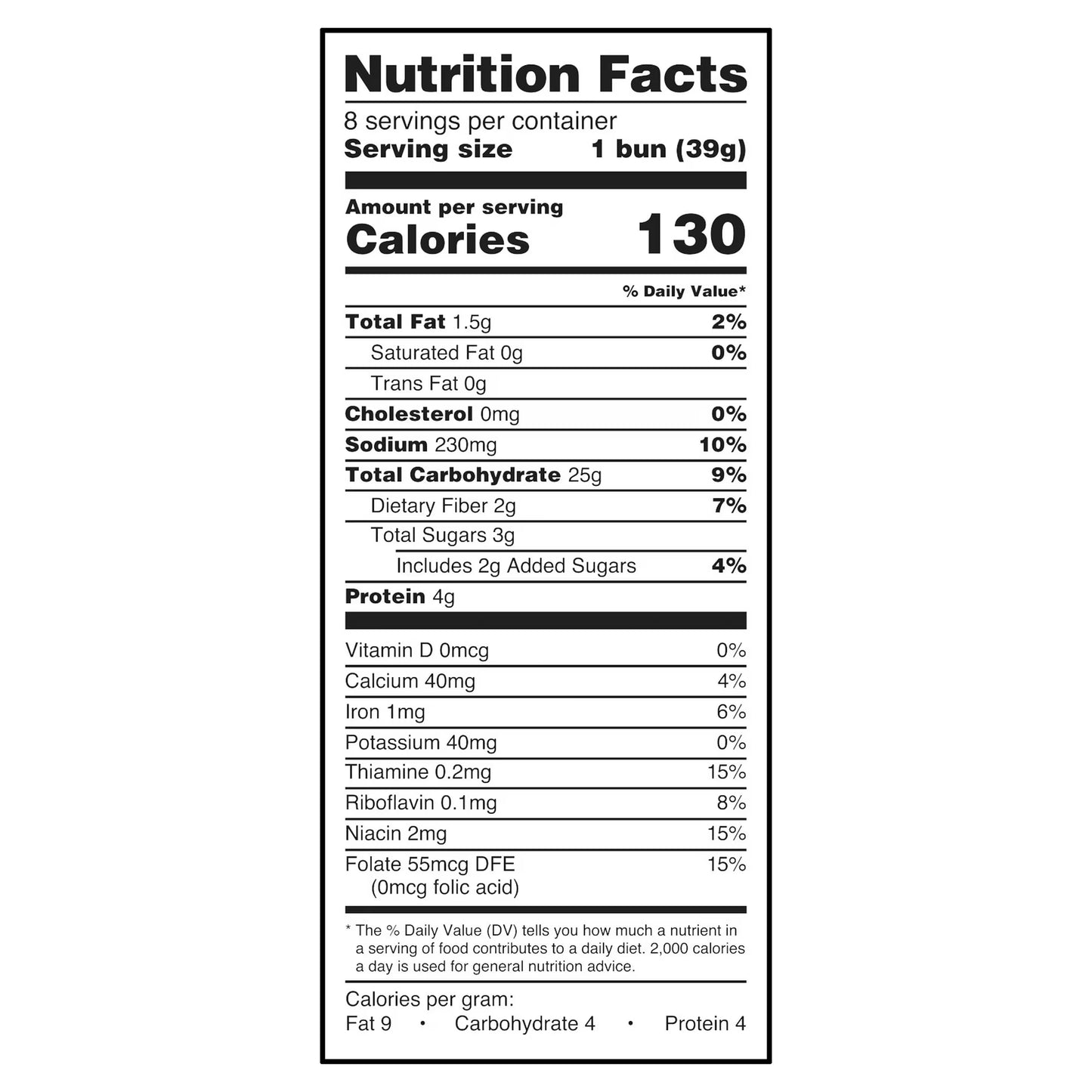 Great Value White Hamburger Buns, 11 oz, 8 Count