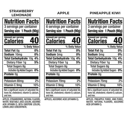Mott’s No Sugar Added Vacation Vibes Applesauce Variety Pack, 3.2 oz, 12 Count Clear Pouches