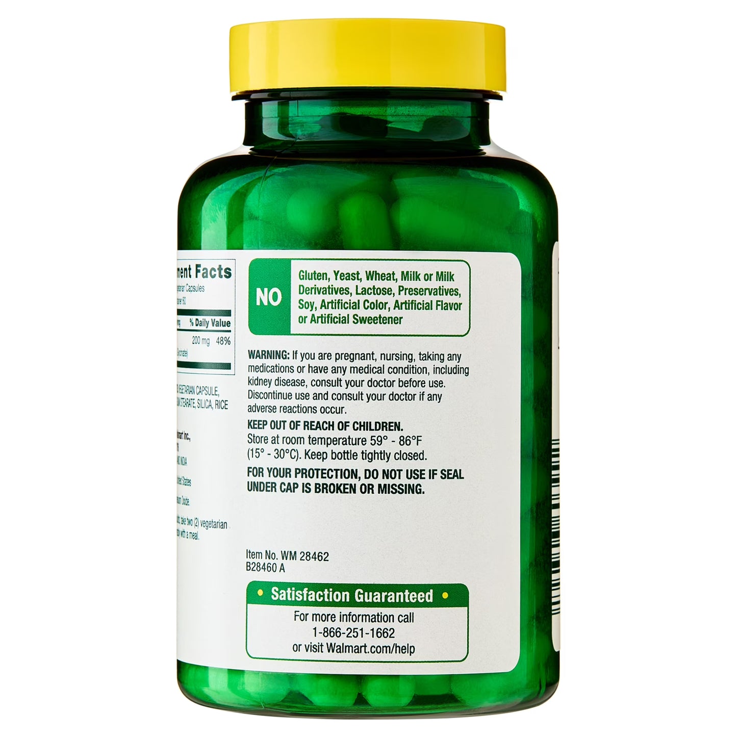 Spring Valley High Absorption Magnesium Glycinate Capsules for Bone and Muscle Support, 200 mg, 120 Count