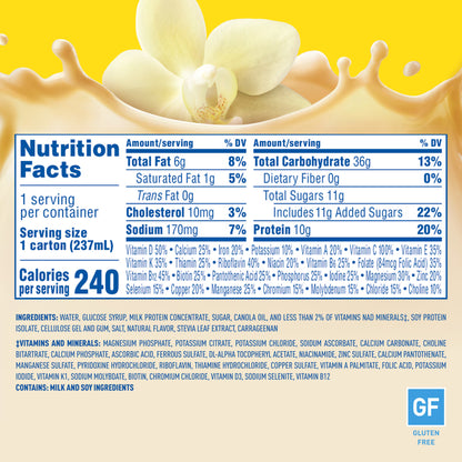 Carnation Breakfast Essentials Nutritional Protein-Packed Drink Shakes, Classic French Vanilla Breakfast Shake, 8 fl oz, 6 Pack